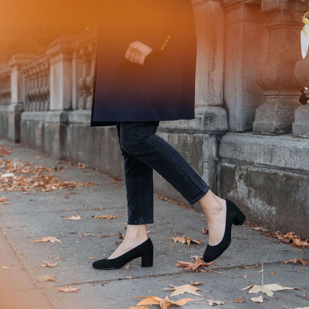 Margaux The Heel - black suede, sz 36.5